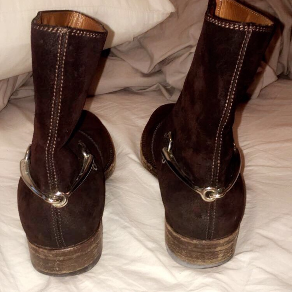 Brown Gucci Ankle Boots with Horsebit - Picture 3 of 3